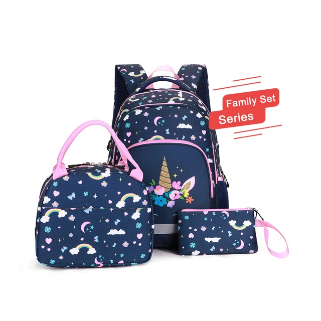 Factory hot sale school bag for Girl Wholesale Cost-effective School Bag and Lunch Bag Set with Large Capacity for Kids