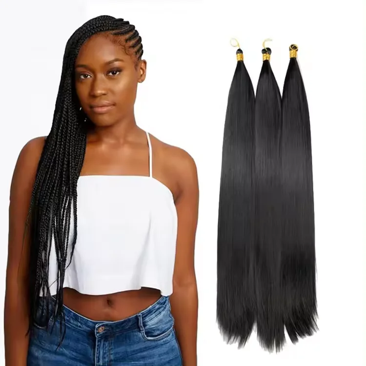 28inch yaki Prestretched Braiding Hair bulk Jumbo bone straight hair bundle crochet braiding hair extension for women