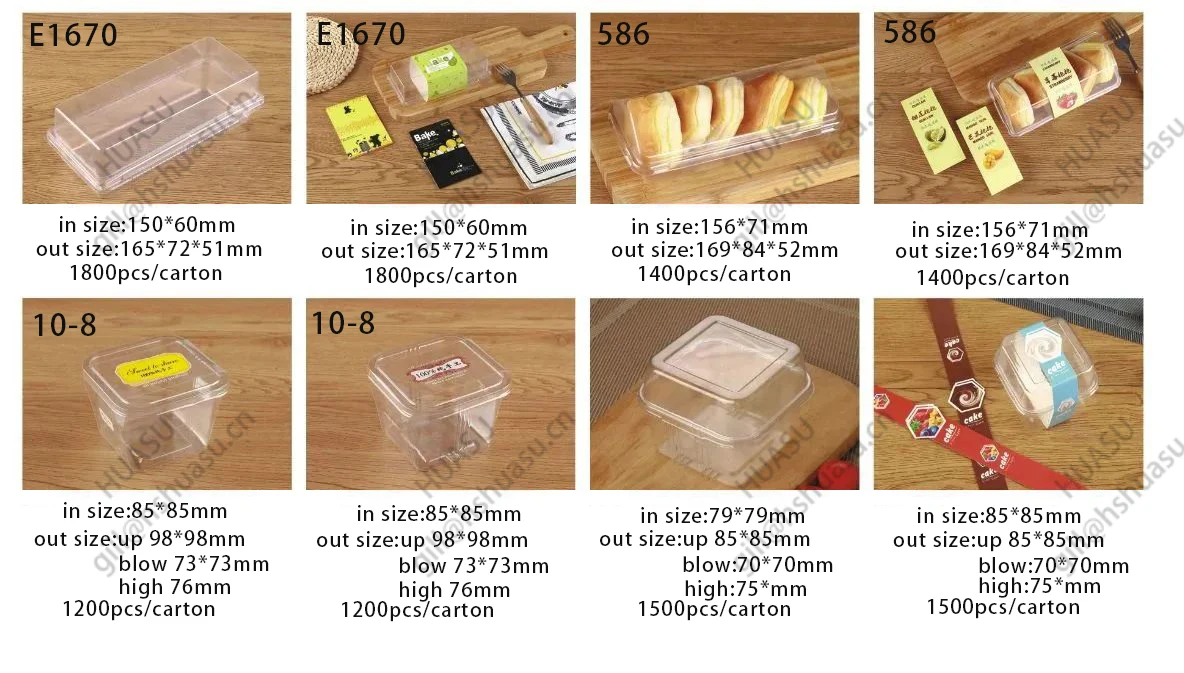 High quality transparent cake food blister tray packaging box dessert plastic small box dessert cake plastic containers