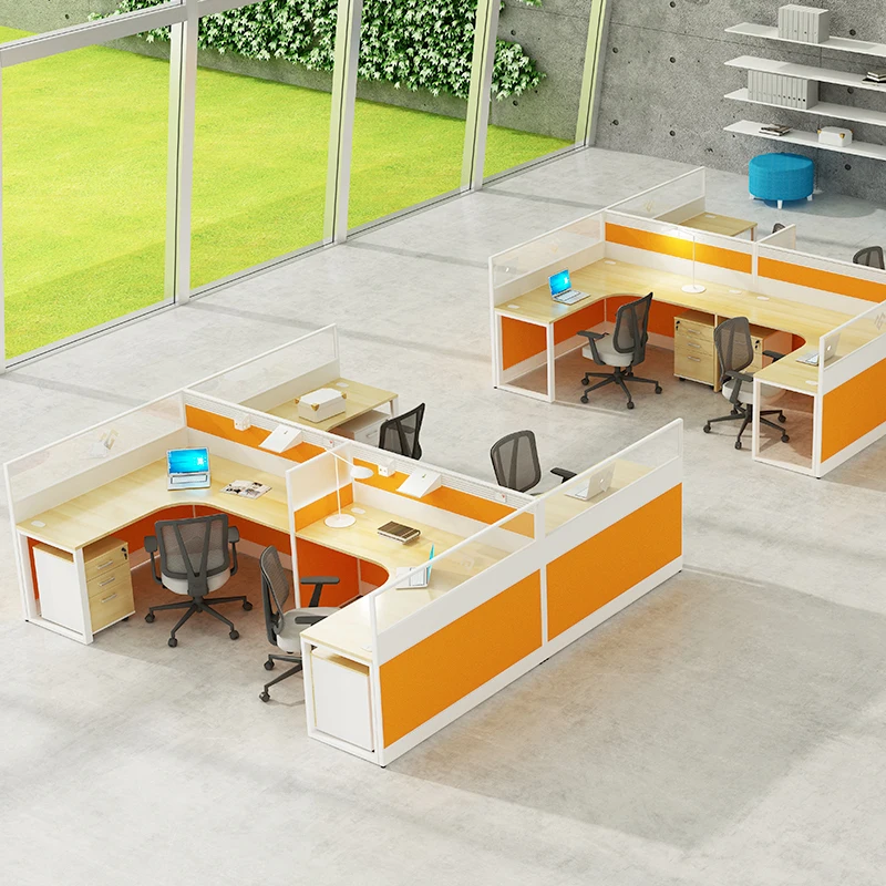 Modular cubical work station desk 120 degree office workstation pc for 2 4 6 persons workstation office furniture
