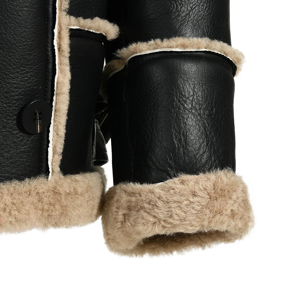 New Style Winter Warm Thick Shearling Jacket With Lamb Fur V-neck Belt Design Women Genuine Leather Shearling Sheepskin Coat
