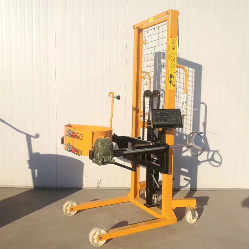 oil drum pump hydraulic lifter 350kg 520kg container drum roll clamp stacker manual mover dumpers carrier stacker