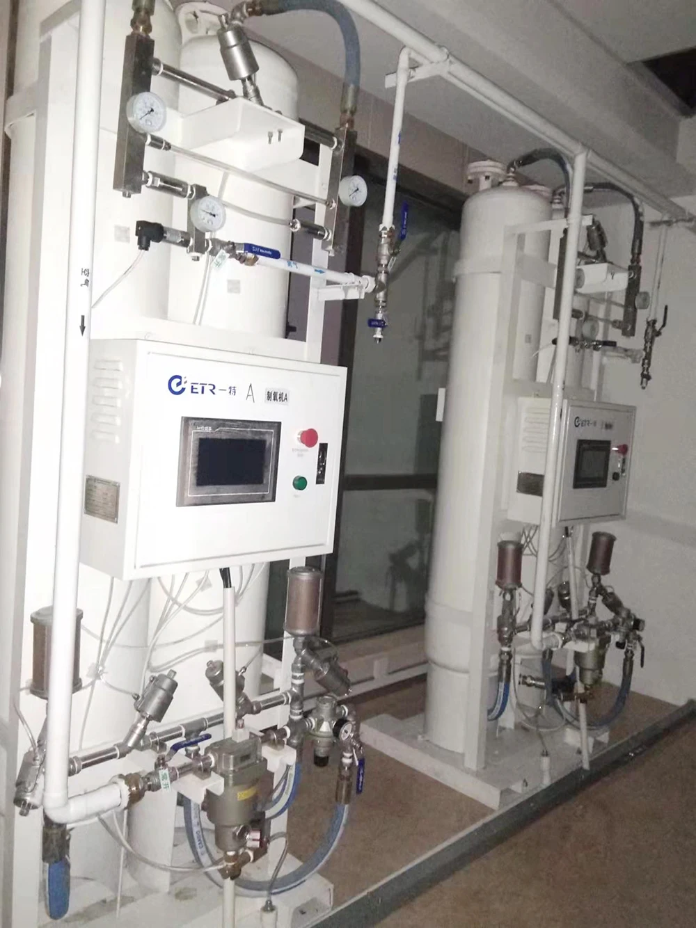 Integrated ozone and oxygen generator oxygen air separation making plant