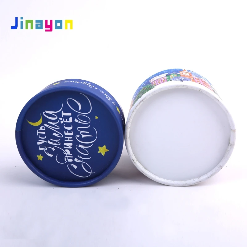 Wholesale Custom Pattern Round Tube Packaging Christmas Hard Paper Tube Gift Box