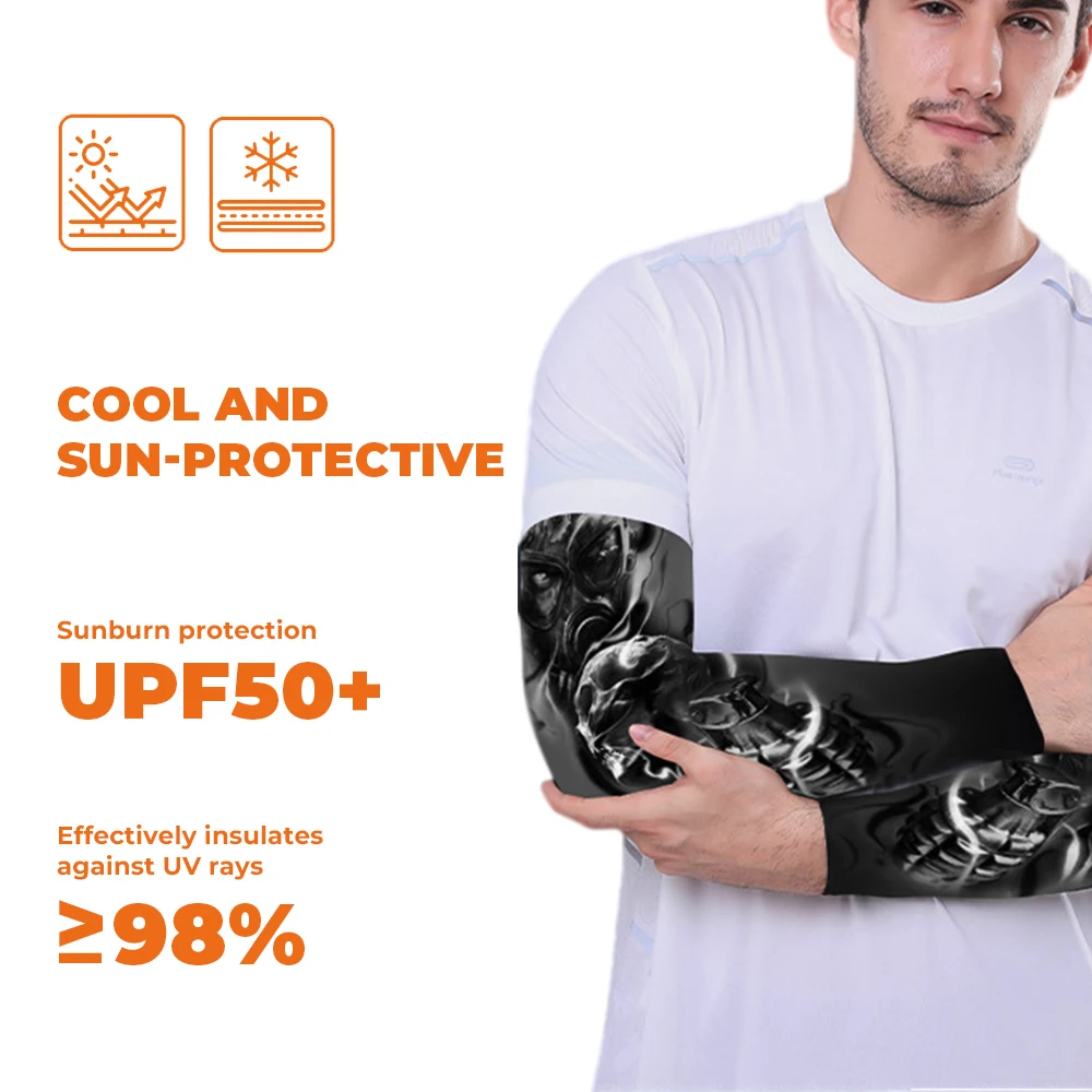 Wholesale Personalized Nylon Sunscreen Anti UV Fashion High Elastic Large Size Breathable Ice  Sleeves Tatoo Arm Sleeve