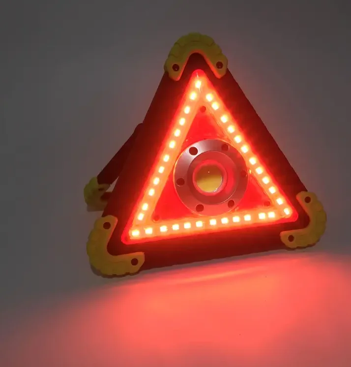 LED warning light portable car mini triangular work light COB floodlight camping light