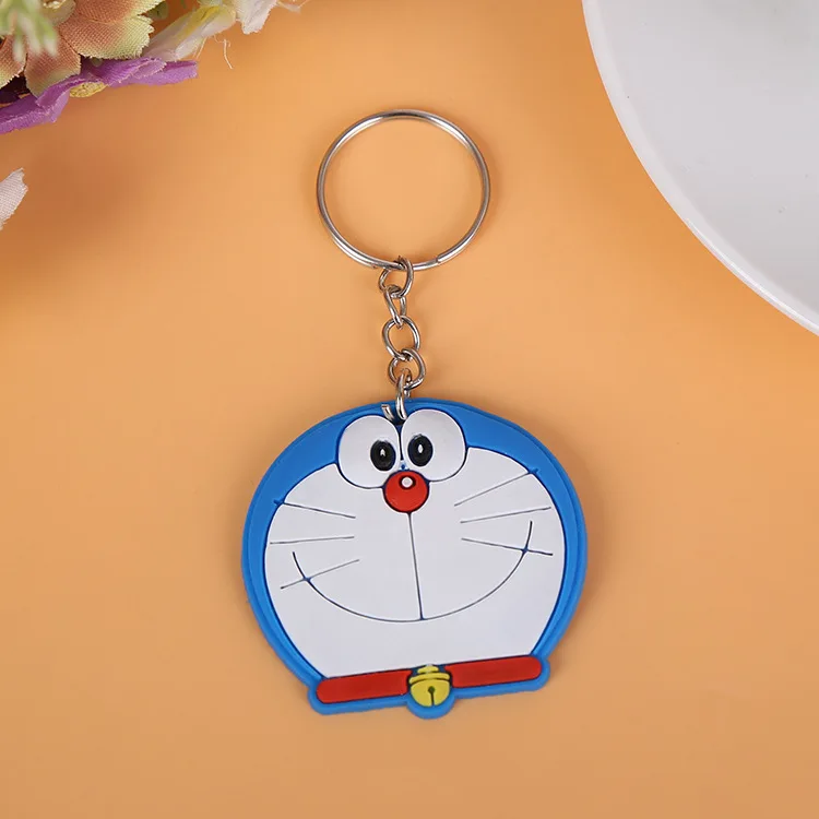 Factory direct price silicone key ring accessories multiple design in stock pvc keychain with custom packing card