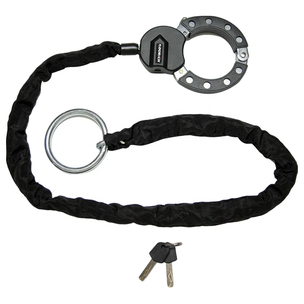 Multi-Function Security electric scooter Single Handcuff Lock with Key Anti Theft Motorcycle Handcuff Chain Lock with Round Ring