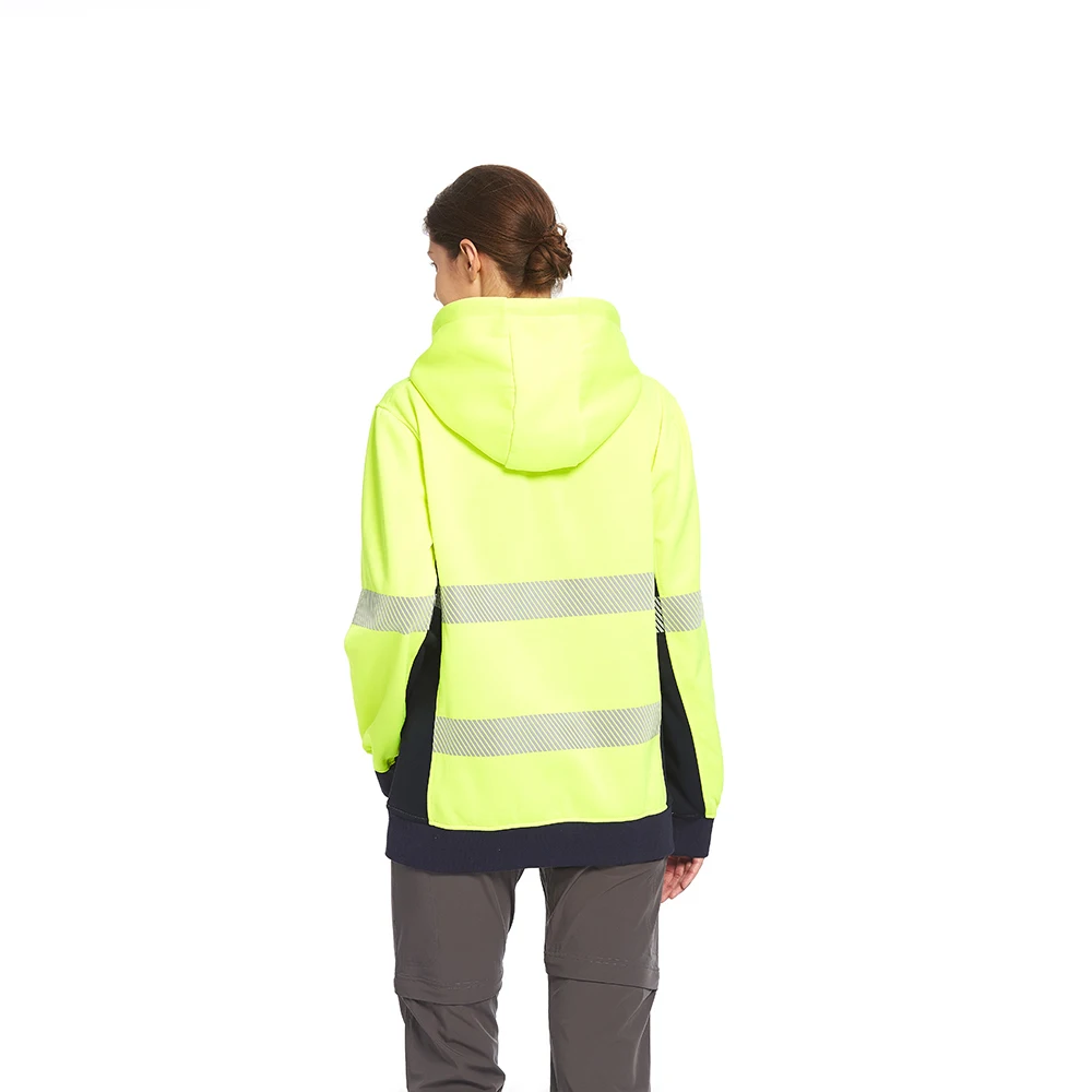 2024 ZX пользовательские мужские толстовки Fr Hi Vis светоотражающая защитная одежда 100% хлопковая толстовка с длинным рукавом класс 2/3 ANSI высокая видимость