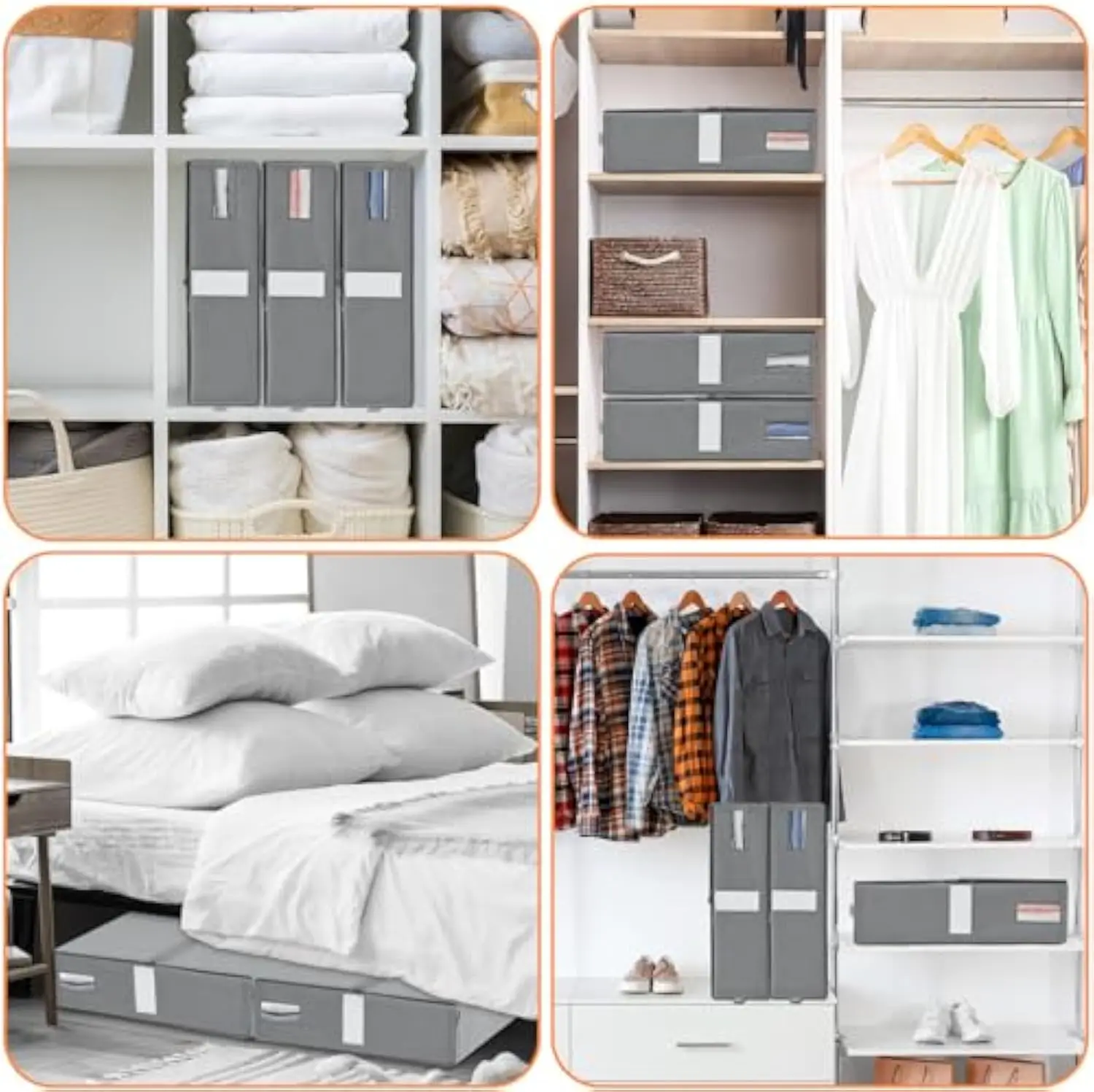 3 Pack Bed Sheet Storage Foldable King Or Queen Sheet Storage Linen Closet Organizer With Zipper For Bedding Sheet