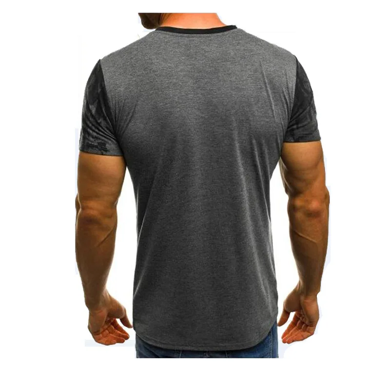 
custom men exercise camouflage printed t-shirts with short sleeves 