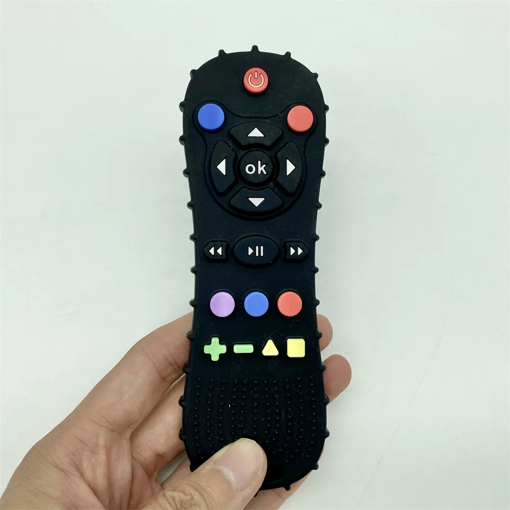 Ages 3 Months+ Easy to Hold Handles Kids Teething Pacifiers Breastfeeding Infant Chew Toys Babies Remote Teether