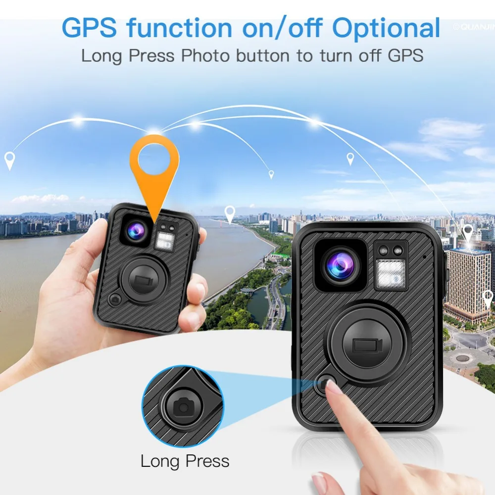 Портативная полицейская камера DVR Ambarella H22 140 градусов WIFI