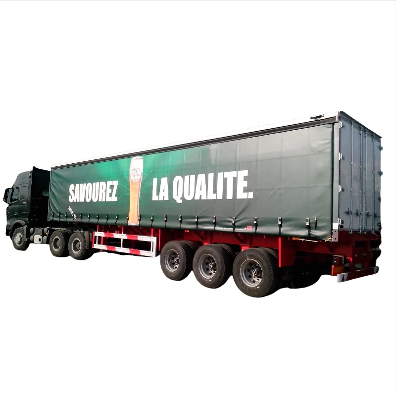3/4 Axles Side Curtain Semi Trailers with Good Price for Heavy duty equipment transport