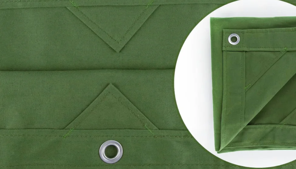 Green Canvas Tarp with Rustproof Grommets, 12 Oz 18 Oz Heavy Duty Multipurpose Tarpaulin Cover