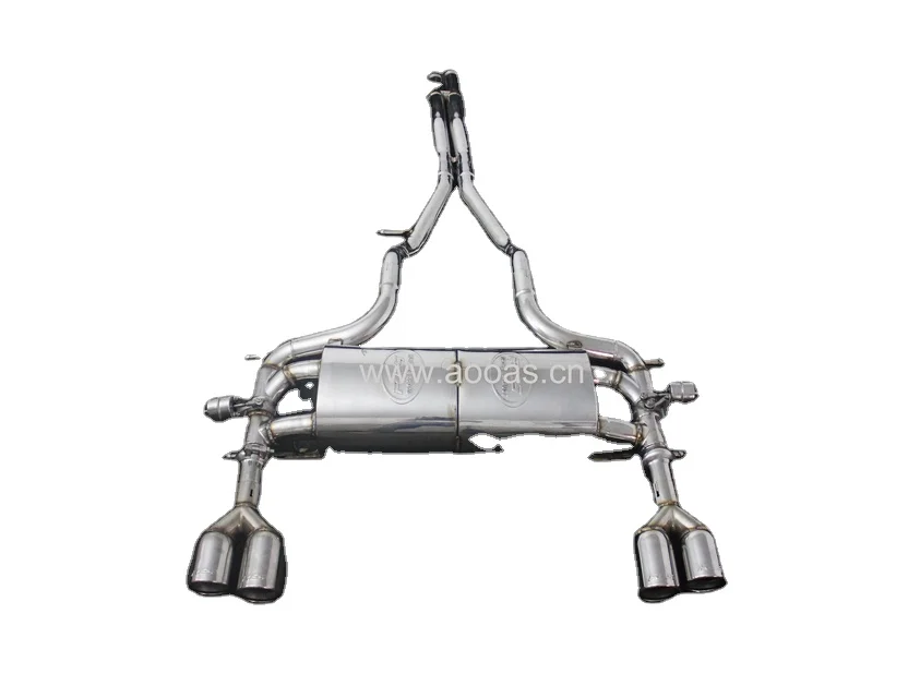 Car Steel Exhaust with 4 tips, Powerful Loud Sound Exhaust System For Jaguar F-Type