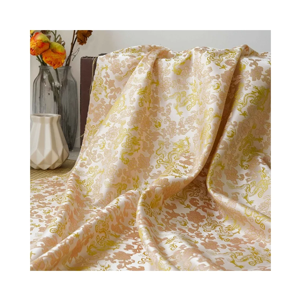 High quality Chinese style brocade brocade dragon pattern soft cheongsam fabric for clothing