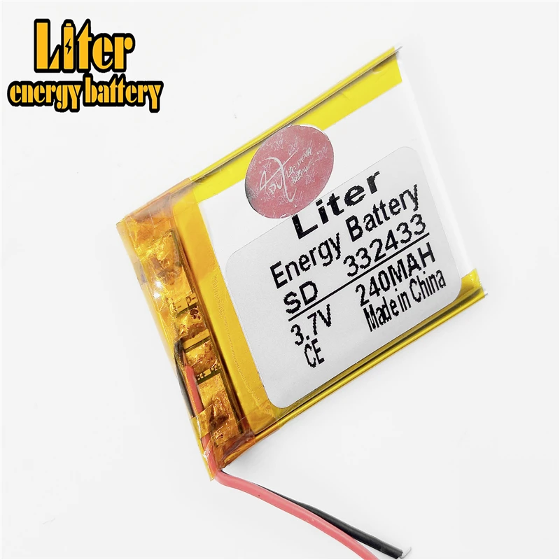 По индивидуальному заказу 332433 перезаряжаемый литийполимерный аккумулятор 3,7 v 240mah литиево-ионная аккумуляторная батарея для зарядки Ноута и сотового телефона цифровых продуктов