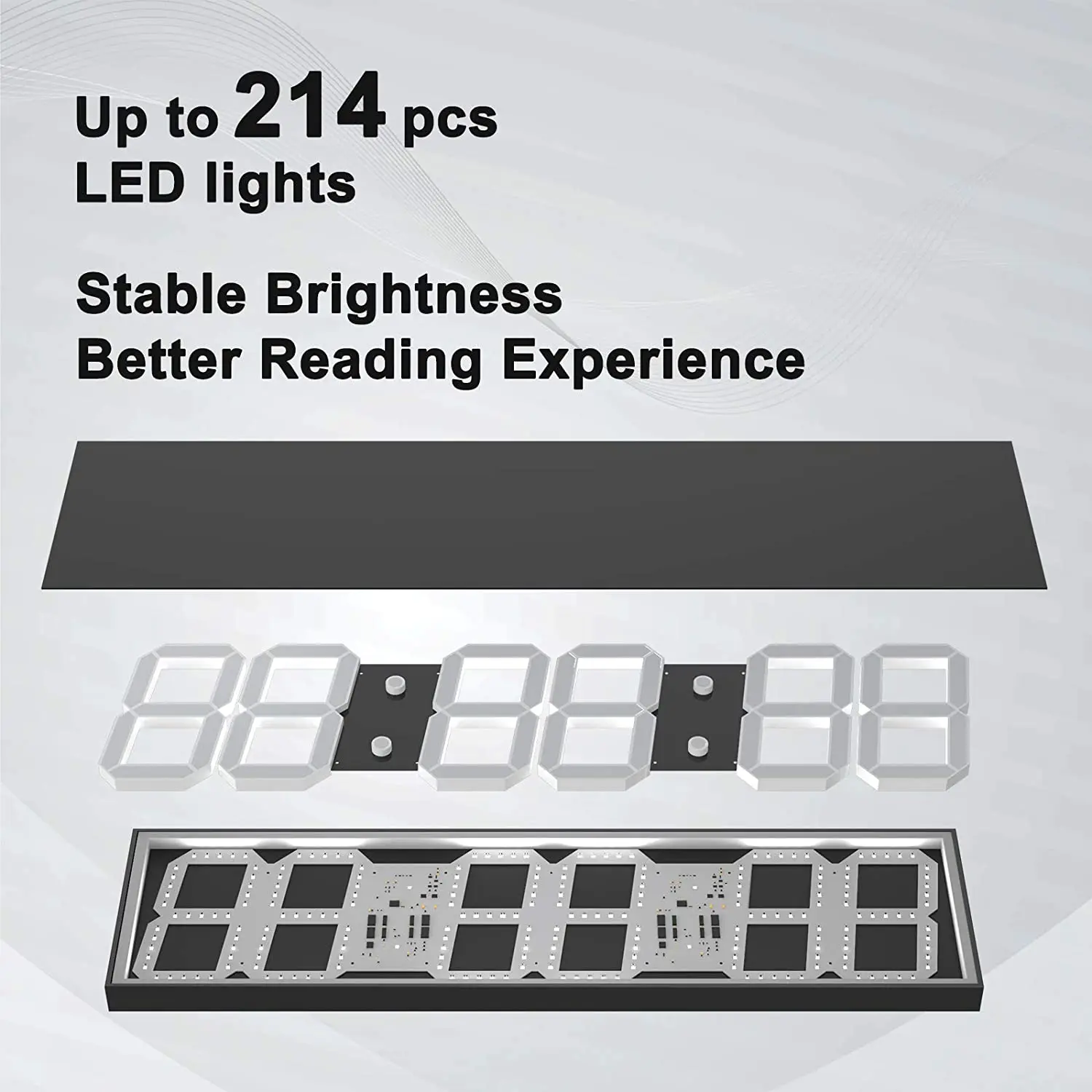 Jhering 6-Inch LED Day Countdown Clock Large Screen Multifunction Digital Alarm Wall Clock for Education and Advertising