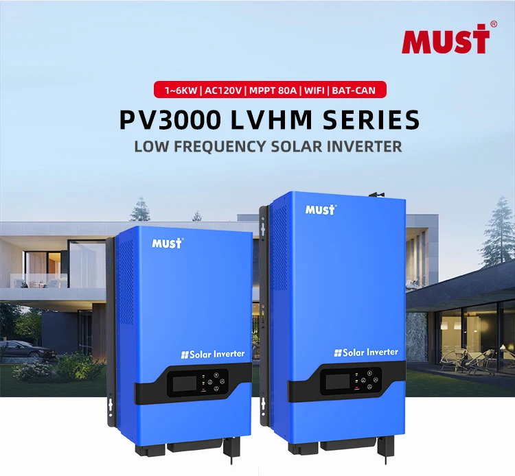 MUST PV3000LVHM USA Version 1-Phase Pure Sine Wave Split Inverter 120V/240V 6Kw Off-Grid Solar Hybrid Power Home MPPT Controller