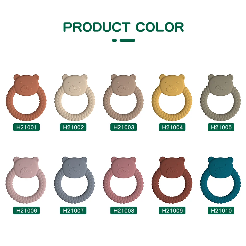 Factory Wholesale Lfgb Approved Bpa Free 100% Food Grade Animal Baby Silicone Teethers Baby Teethers Ring