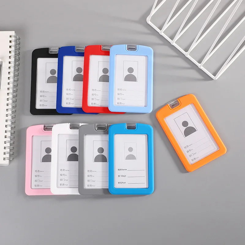 Wholesale Durable Soft Silicone Working ID Badge Card Holder Custom Logo Name Badge Holder