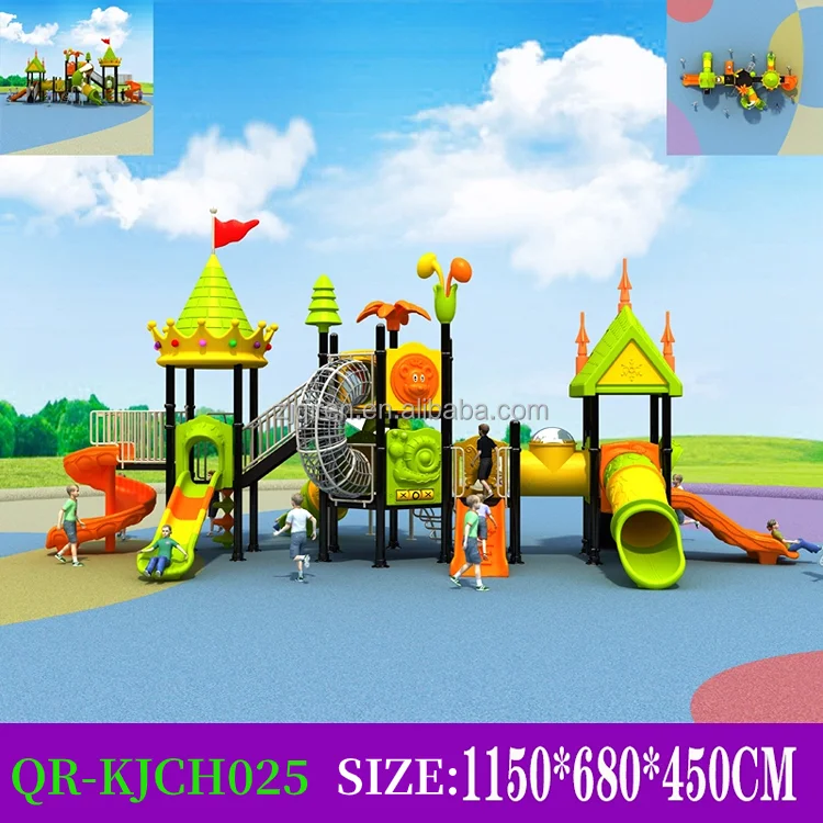 New beautiful style modular amusement park plastic outdoor equipment slide kinder garden playground
