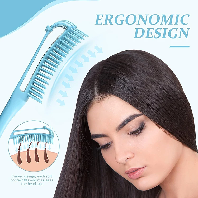 Hairdressing Vent Plastic Handle Magic Eight Custom Private Label Detangler Hairbrush Afro Detangling Hair Brush And Comb