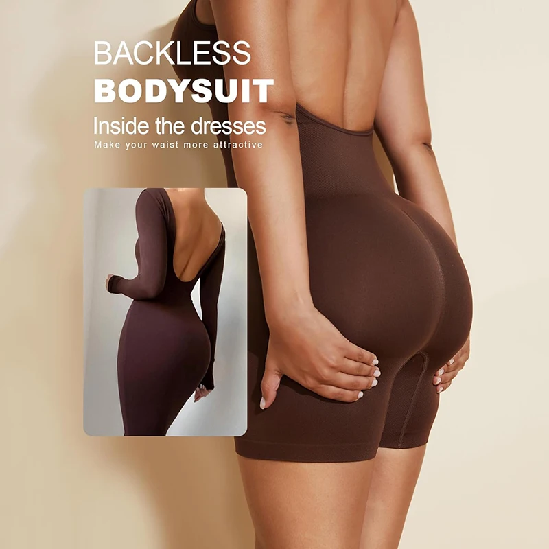 Seamless Low Back Bodysuit Shapewear Full Body Compression Butt lifting and Tummy Snatching Bodysuit Sexy Jumpsuit