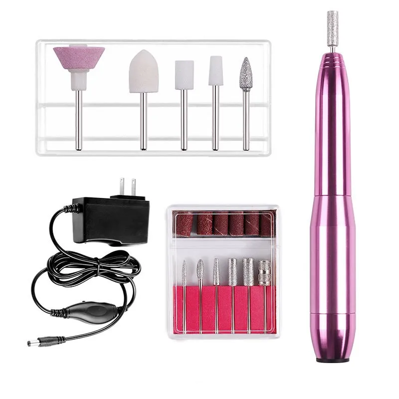 cheap wholesale hot sell colorful Nail Drill Nail polisher set with 11 Nail Drill Bits