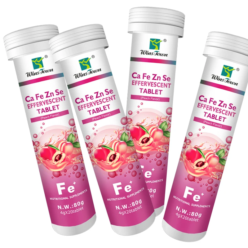 Winstown Private Label New Ca Fe Zn Se effervescent tablet for Calcium iron zinc selenium Health Supplements