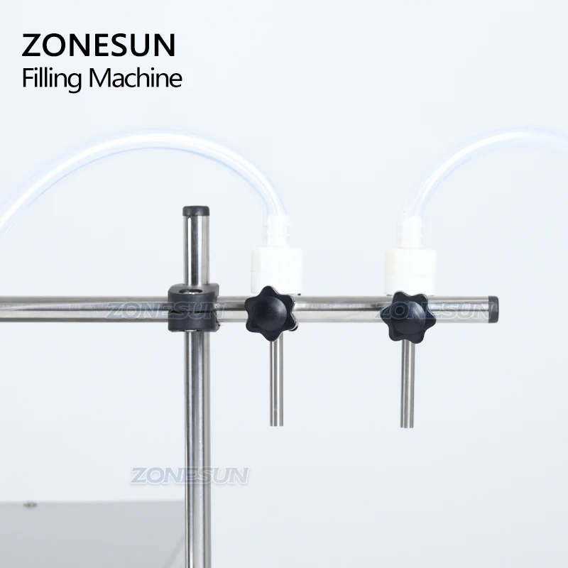 ZONESUN 2 Heads Perfume Water Juice Essential Oil Electric Digital Control Peristaltic Pump Liquid Filling Machine 3-2500ml