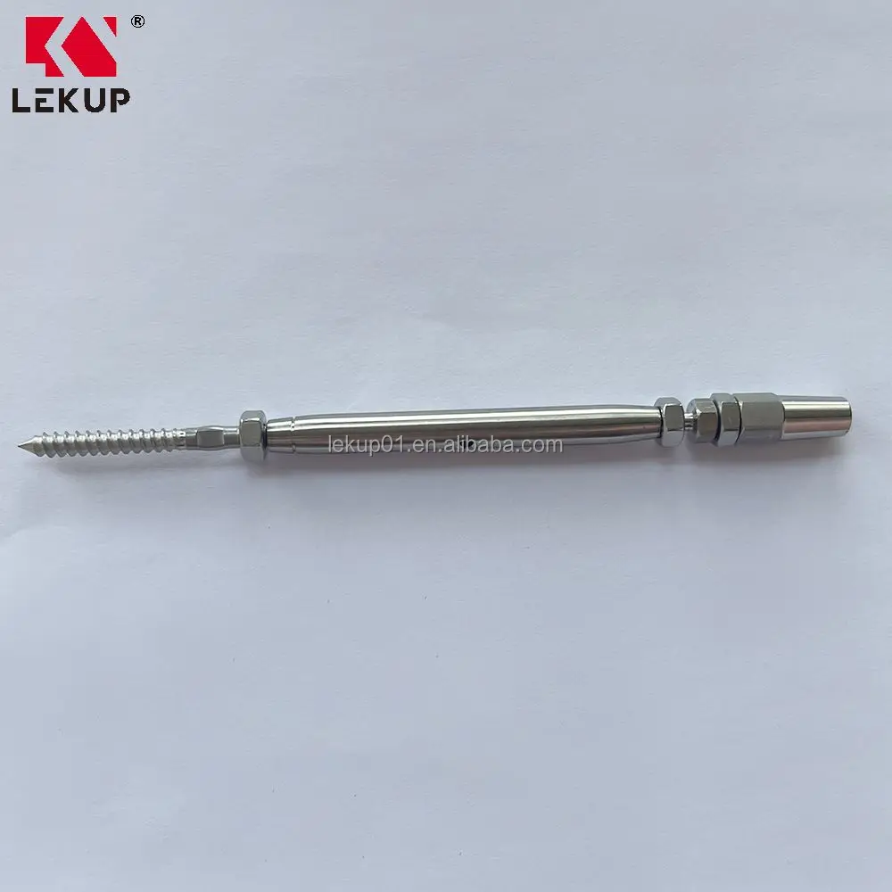 Wire Rope Cable Fitting Closed Body Turnbuckle ss304 ss316 Stainless Steel Push Lock Lag Screw Wooden Thread Terminal Swageless