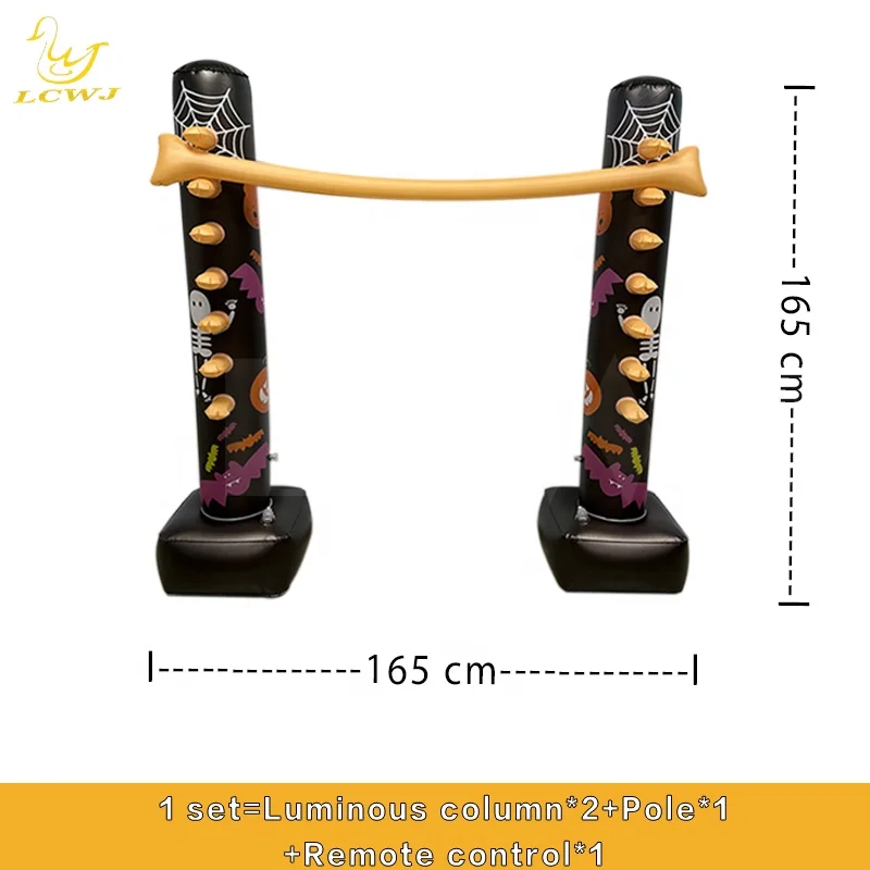 LC Backyard Games Indoor Holiday Fun Luminous Helloween Decor Inflatable Limbo Game with LED Light for Adults and Family