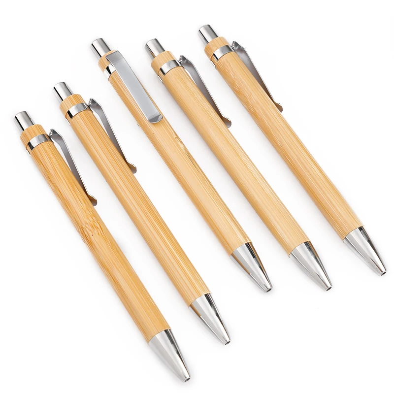 Bamboo pens Personalized Click Laser logo Promotional cheap eco Environmental friendly gift ball pen with custom logo