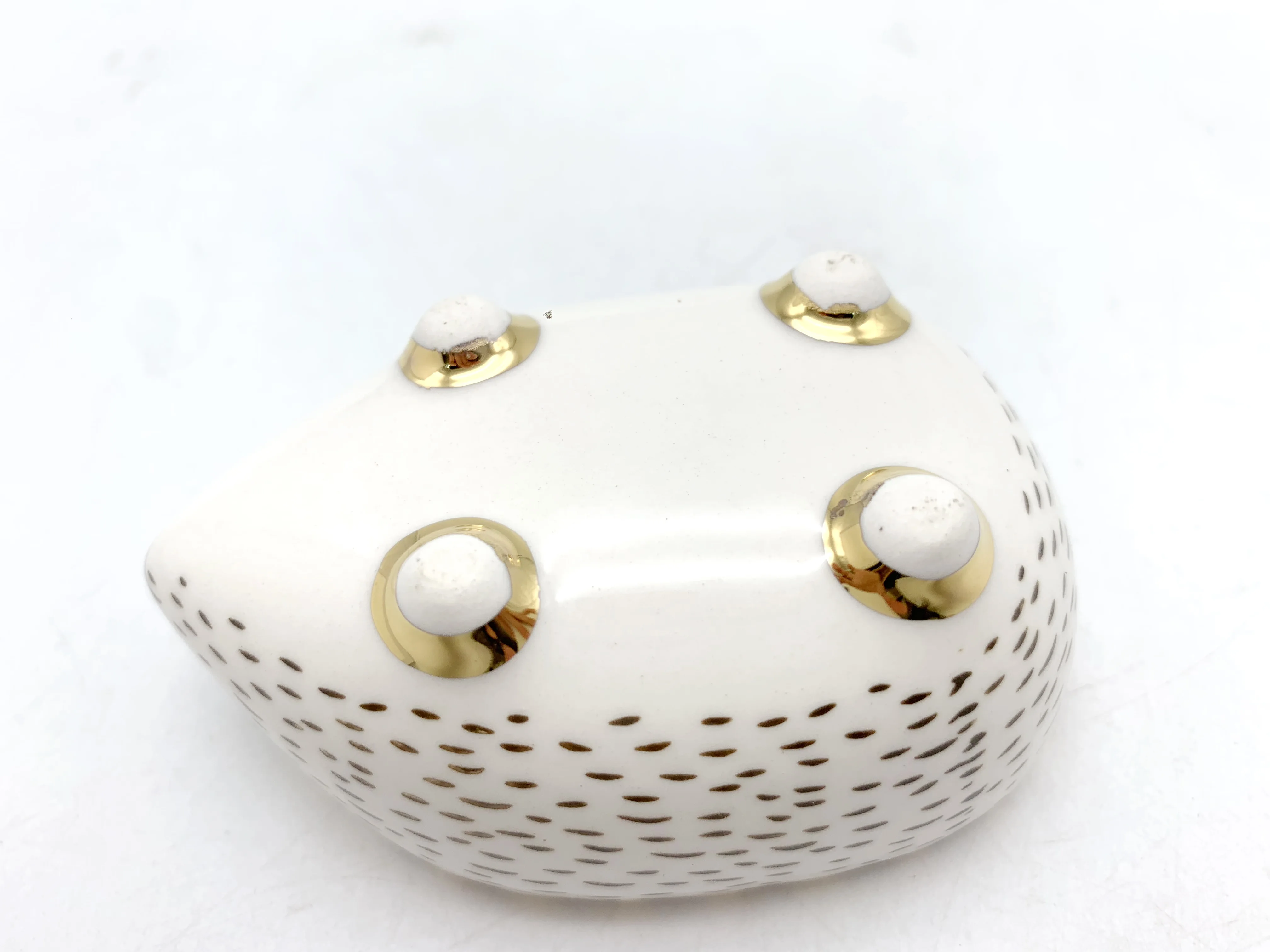Ceramic Hedgehog Jewelry Box Gold Personalized Trinket Wedding Candy Box Home Decoration Dehua Hengfei