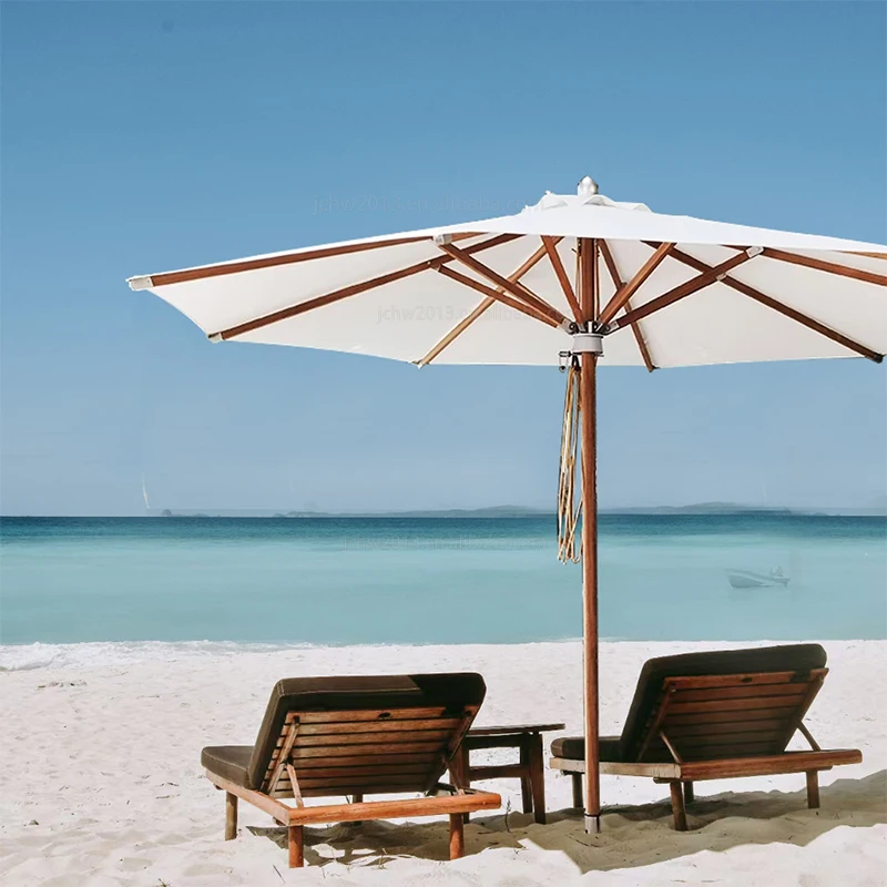 Juecheng swimming pool outdoor umbrella high quality wood umbrella indonesia beach umbrella