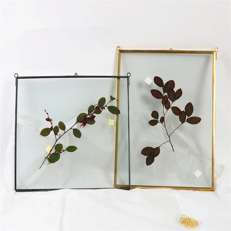 2 стороны настенная Стеклянная фоторамка DIY Фото Рамки засушенные цветы листья растений хранитель держатель