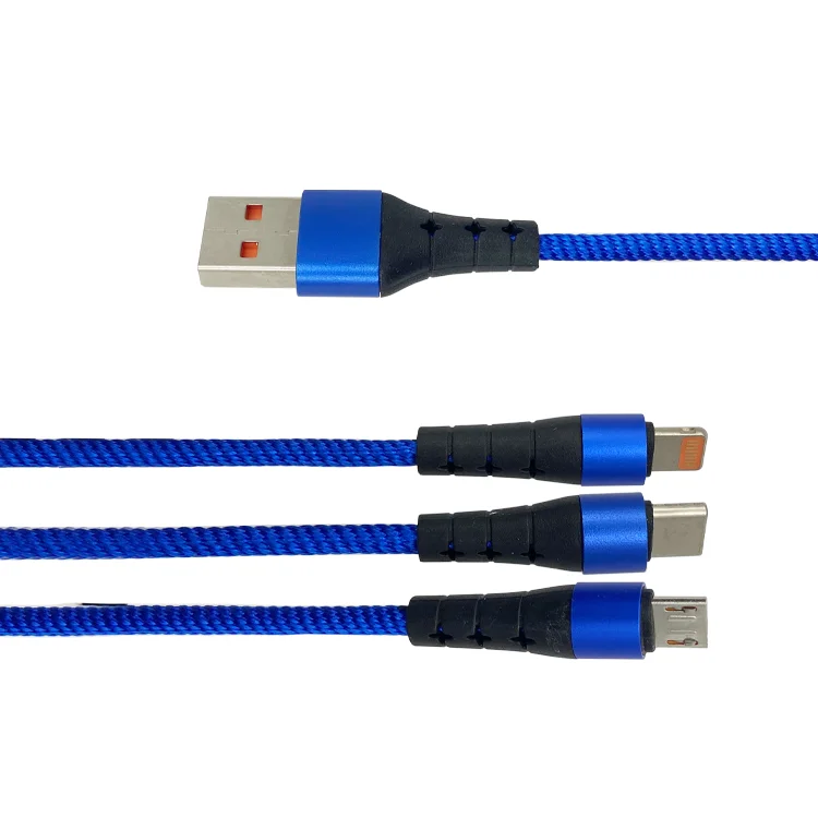 Behpex 3 в 1 нейлоновый Плетеный многопортовый USB-кабель для быстрой зарядки Micro USB/Type-кабель