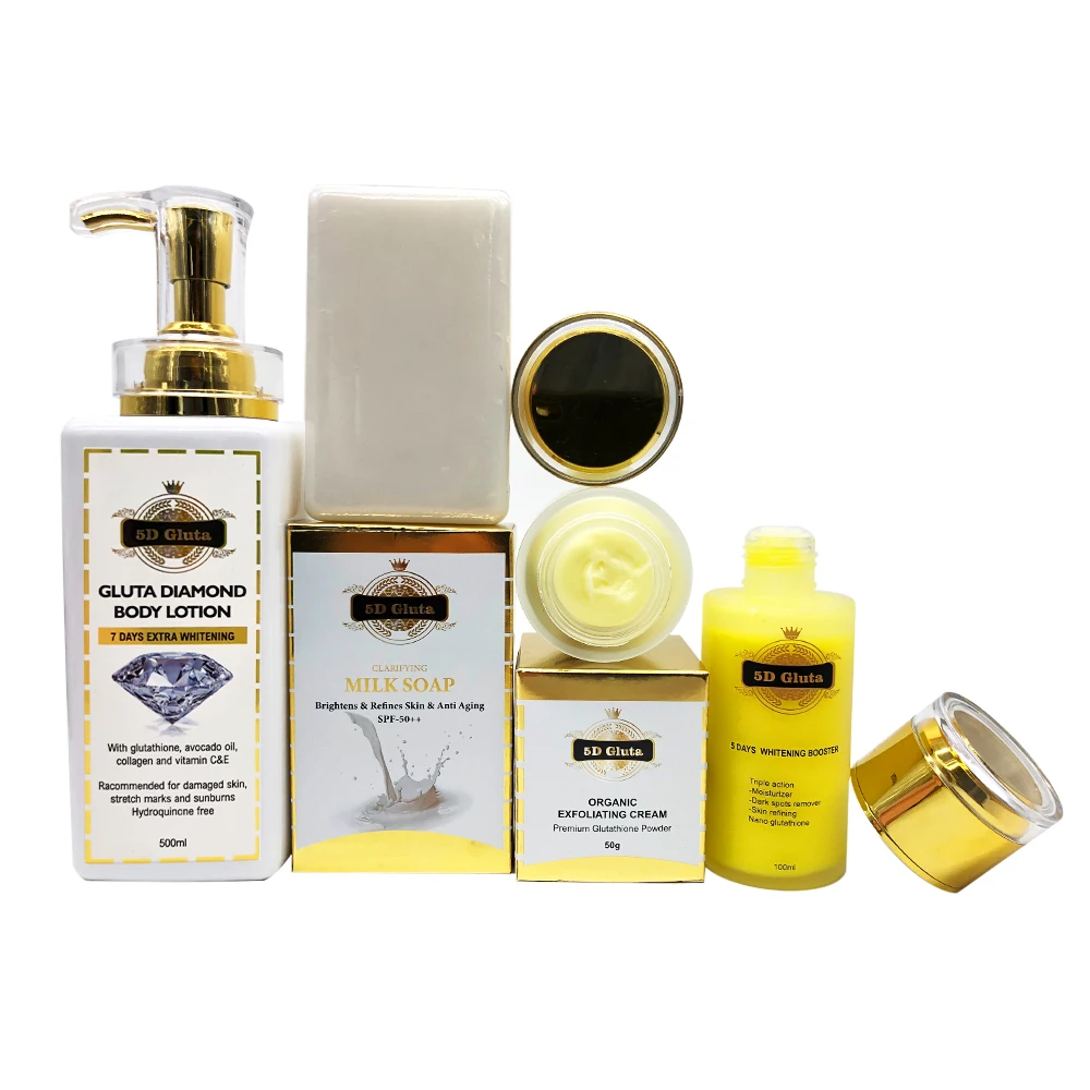 5D Gluta 7 дней результат супер отбеливание красота уход за кожей набор Премиум глутатио усилитель для африканской половины