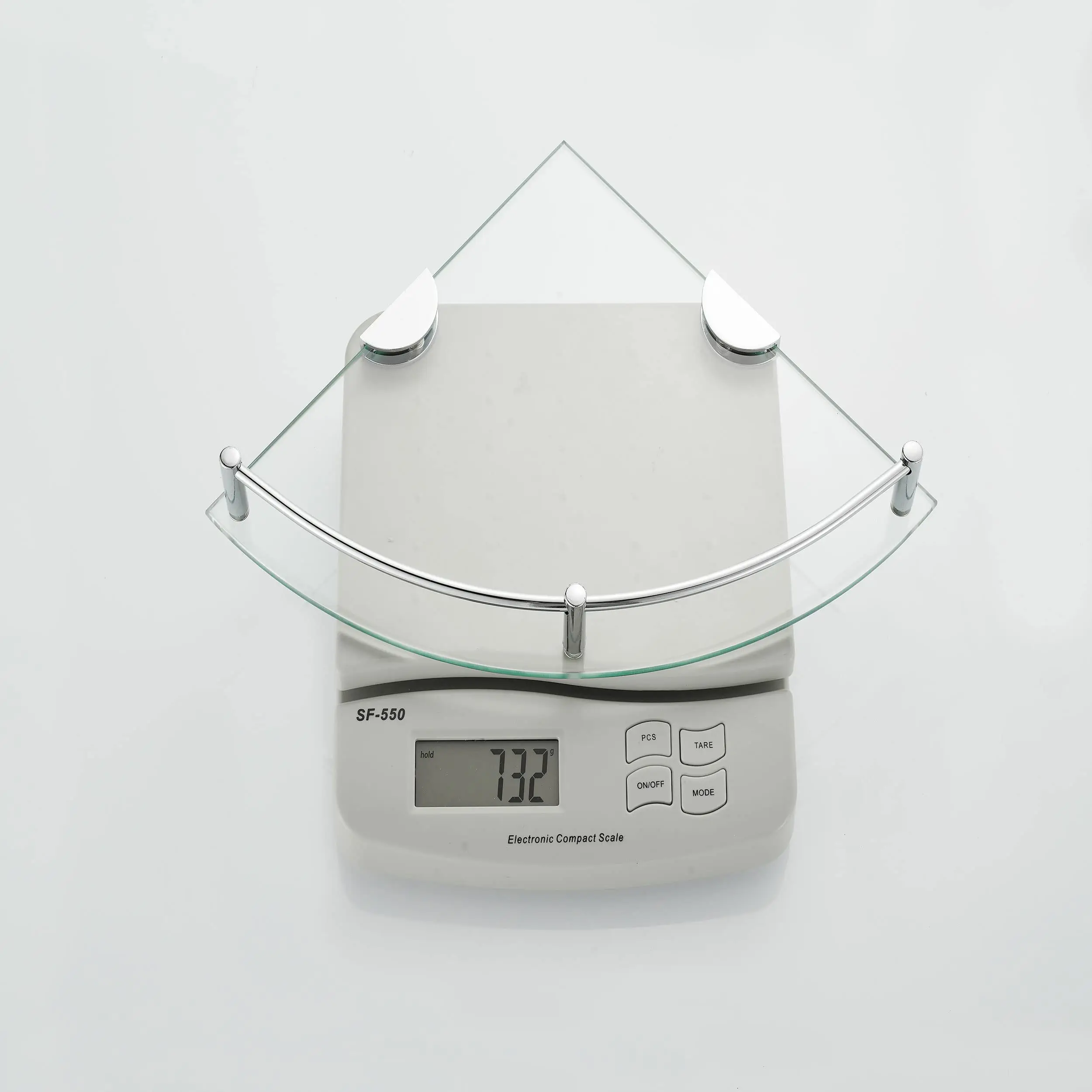 Corner Shelf Cross-Border Stainless Steel Glass Shelf Single Layer Double Layer Corner Shelf Toilet Toilet Bathroom Glass Tripod