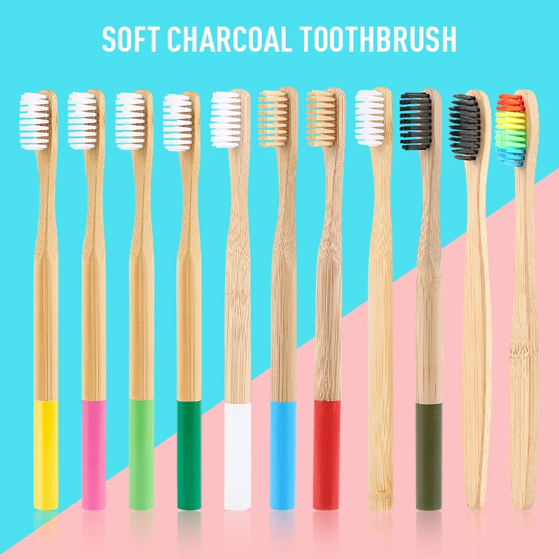Wood Bamboo Toothbrush Travel Wooden Tooth Brush Bamboo Handle Toothbrush Soft Bristles Brush For Kids Oral