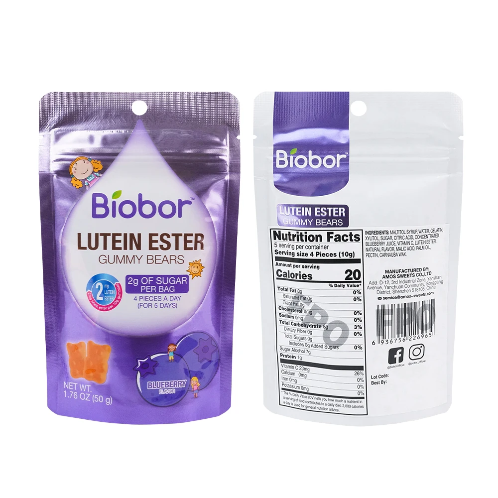 Biobor Making Lutein Ester Blueberry Flavor Sweet And Gummies Wholesale Gummy