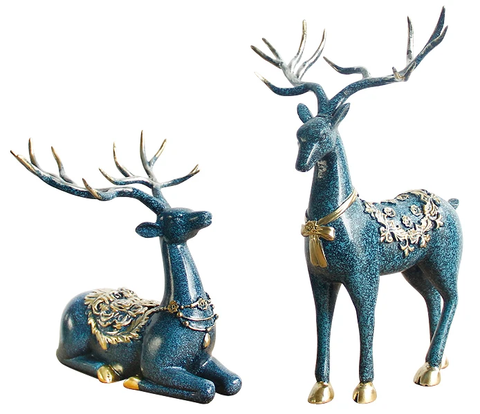 Reindeer sculpture Christmas decoration deer resin home decor decorative objects A0731