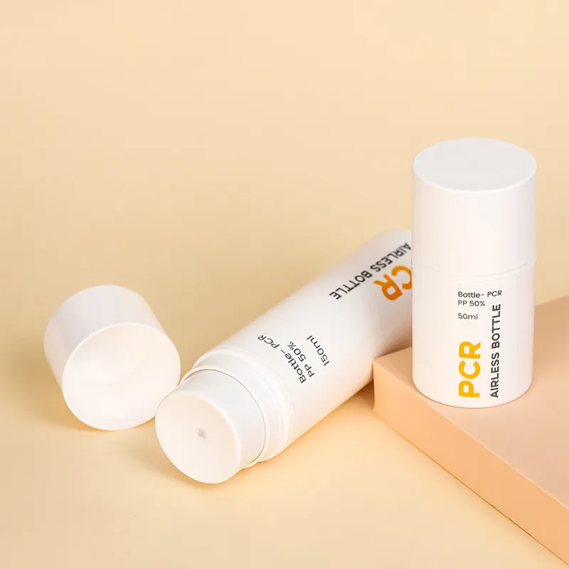 pcr airless pump bottle pcr cosmetic pump bottle 50ml 100ml 150ml 200ml 100% pcr plastic bottle