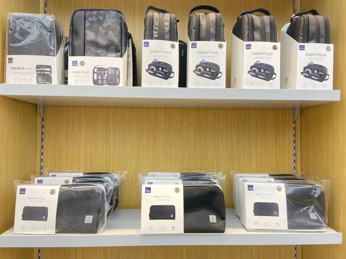 WIWU Travel Electronics Organizer, Waterproof Cable Organizer Bag for Electronic Accessories Double Layer Large Shockproof Cable