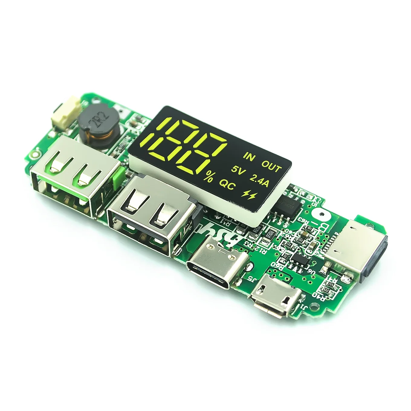LED Dual USB 5V 2.4A Micro Type-C USB Power Bank 18650 Charging Module Lithium Battery Charger Board Circuit ProtectionLvchi