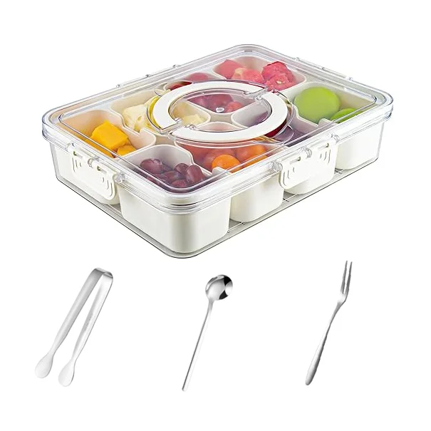 Wholesale Hot Sale storages box plastic storage containers divided serving tray with tableware