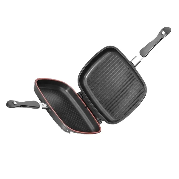 best non stick cookware sets aluminum die casting double handle fry pan