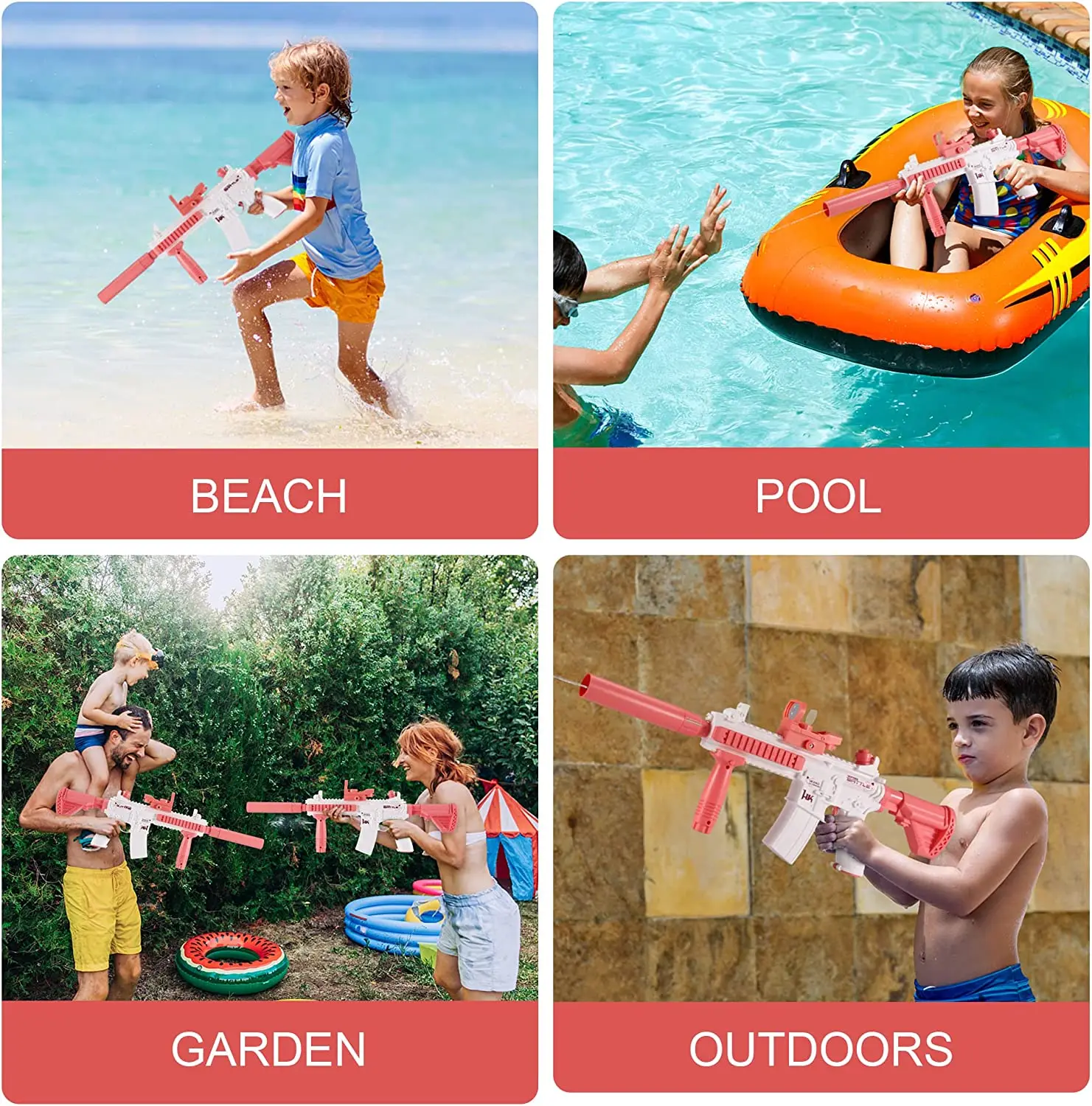 Electric Water Gun M416 Automatic Squirt Guns for Kids Powerful Water
